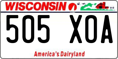 WI license plate 505XOA