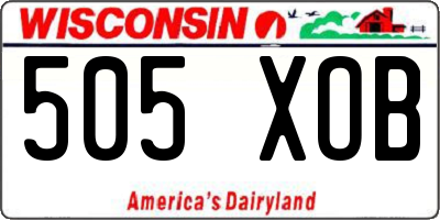 WI license plate 505XOB