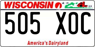 WI license plate 505XOC
