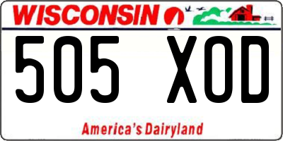 WI license plate 505XOD
