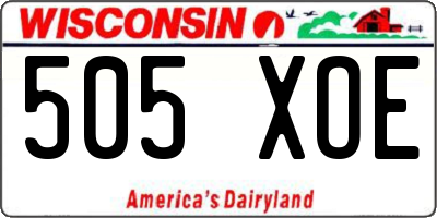 WI license plate 505XOE