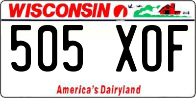 WI license plate 505XOF
