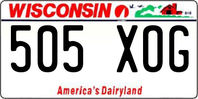 WI license plate 505XOG