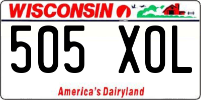 WI license plate 505XOL