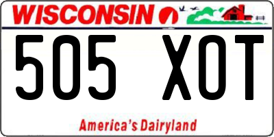WI license plate 505XOT