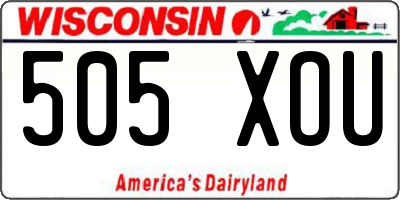 WI license plate 505XOU