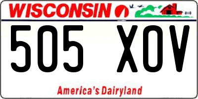 WI license plate 505XOV