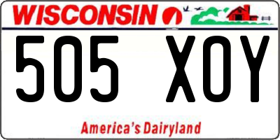 WI license plate 505XOY