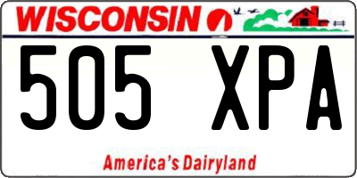 WI license plate 505XPA