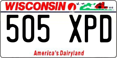 WI license plate 505XPD