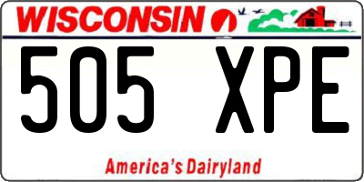 WI license plate 505XPE