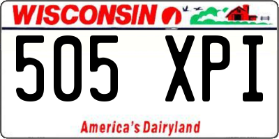 WI license plate 505XPI