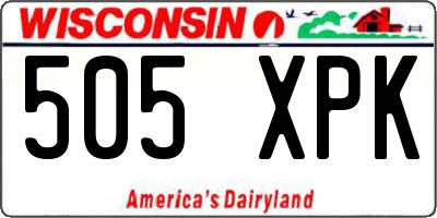 WI license plate 505XPK