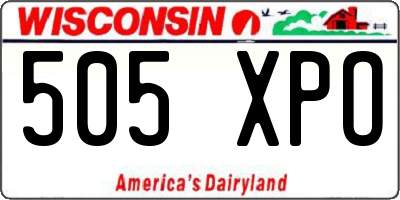 WI license plate 505XPO