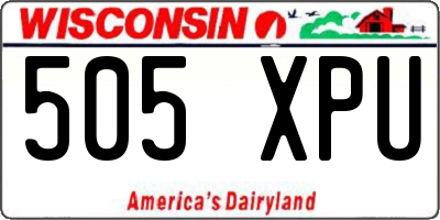 WI license plate 505XPU