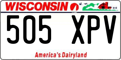 WI license plate 505XPV