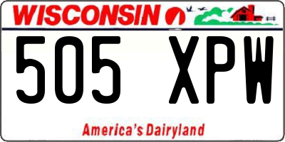 WI license plate 505XPW
