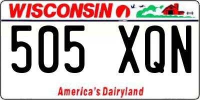 WI license plate 505XQN