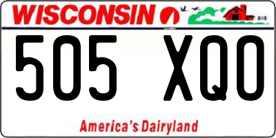 WI license plate 505XQO