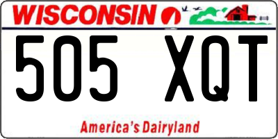 WI license plate 505XQT