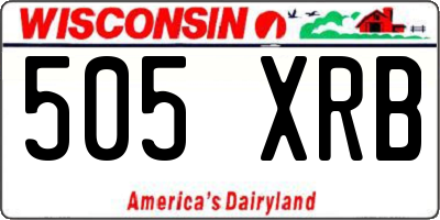 WI license plate 505XRB