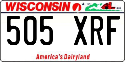WI license plate 505XRF