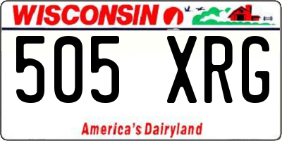 WI license plate 505XRG