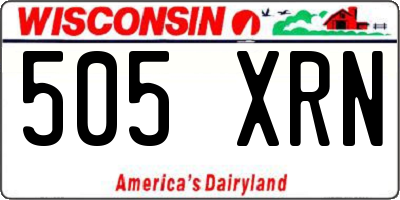 WI license plate 505XRN