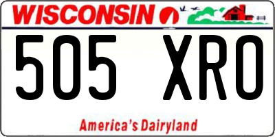 WI license plate 505XRO