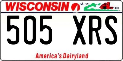 WI license plate 505XRS