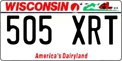 WI license plate 505XRT