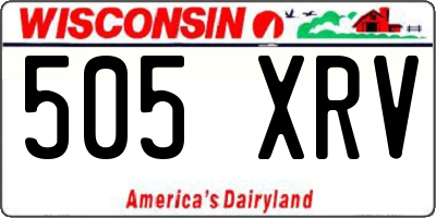 WI license plate 505XRV
