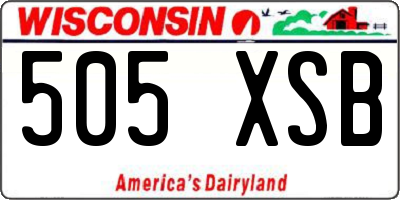 WI license plate 505XSB