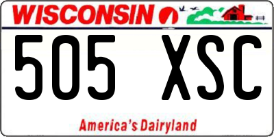 WI license plate 505XSC