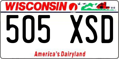 WI license plate 505XSD