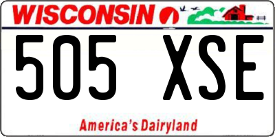 WI license plate 505XSE