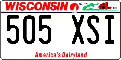 WI license plate 505XSI