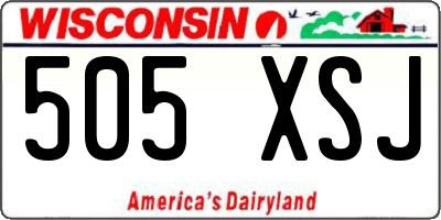 WI license plate 505XSJ