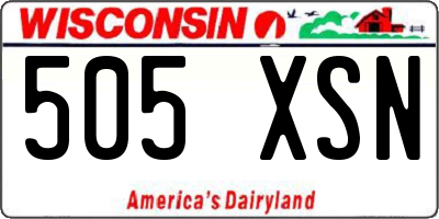 WI license plate 505XSN