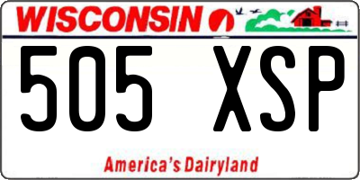 WI license plate 505XSP