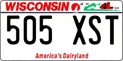 WI license plate 505XST