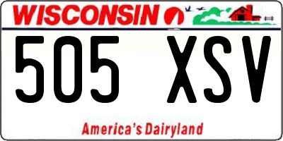 WI license plate 505XSV