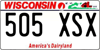 WI license plate 505XSX