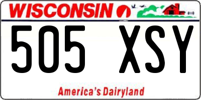 WI license plate 505XSY