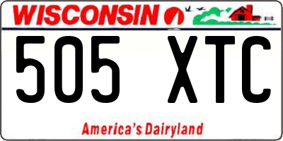WI license plate 505XTC