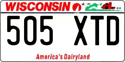 WI license plate 505XTD