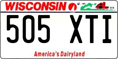 WI license plate 505XTI