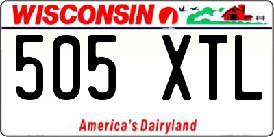 WI license plate 505XTL
