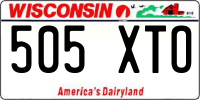 WI license plate 505XTO