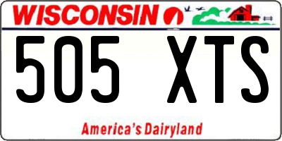WI license plate 505XTS